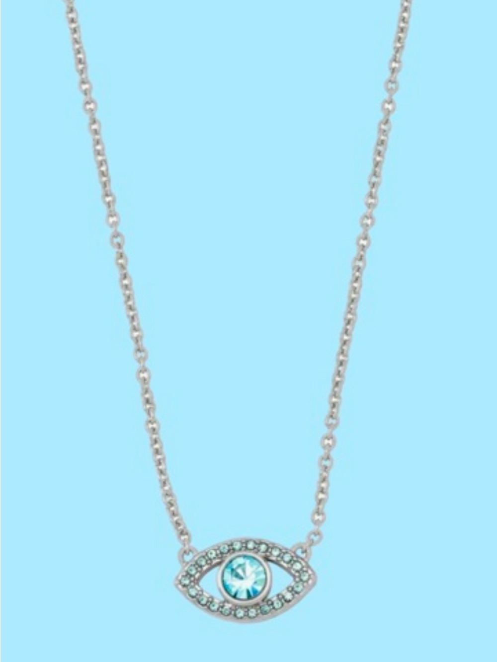 Kurt Geiger Silver Necklace with Blue Evil-Eye - Picture 3 of 4